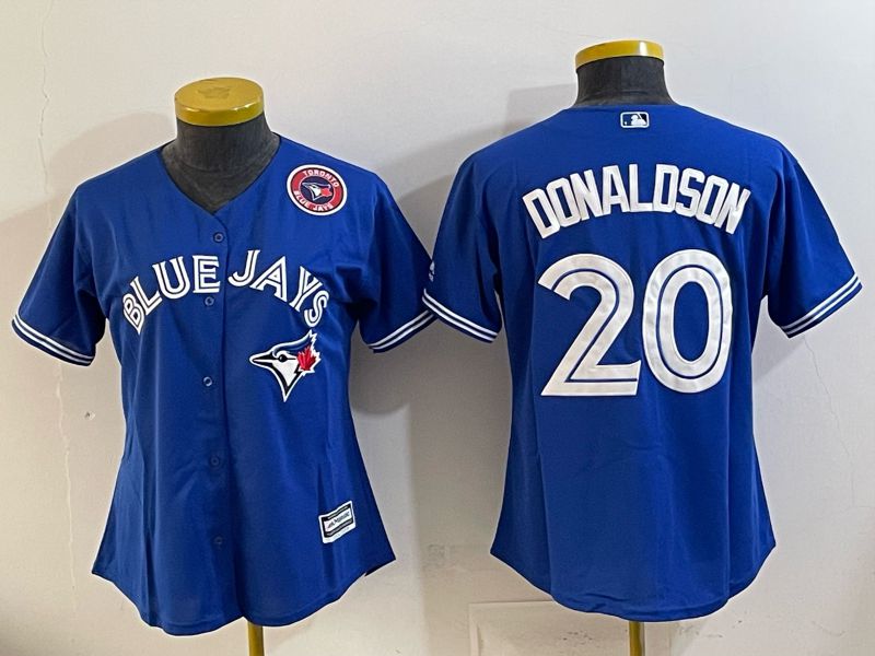 Women 2025 Nike Toronto Blue Jays #20 Donaldson Blue Game MLB Jersey 05